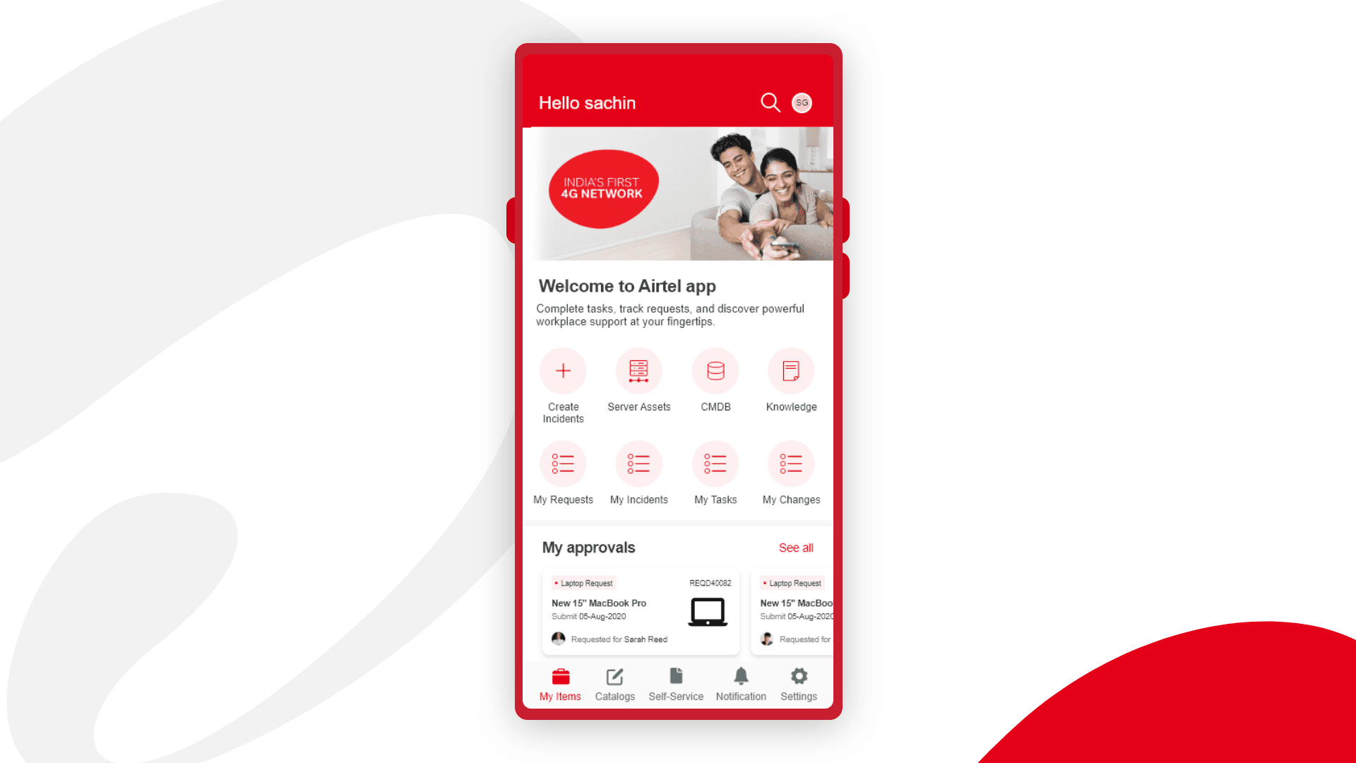 Airtel screen 1